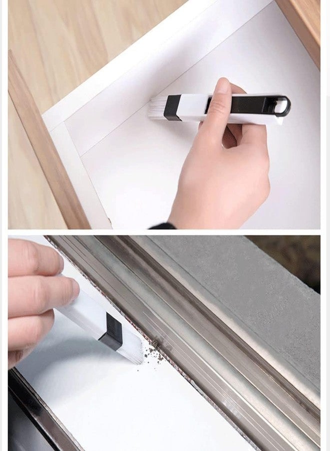 Roktry 2 in 1 Hand-held Groove Gap Cleaning Tools with Dustpan Door Window Track Cleaning Brushes Air Conditioning Shutter Cleaning Brushes Keyboard Wardrobe Dust Removal Cleaning Brush - Image 2